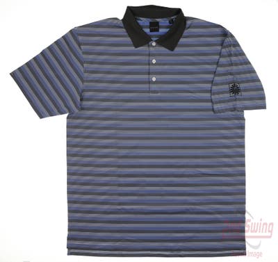 New W/ Logo Mens Dunning Polo X-Large XL Blue MSRP $90