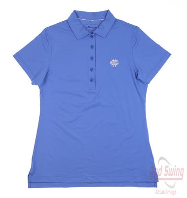 New W/ Logo Womens Peter Millar Golf Polo Small S Blue MSRP $95