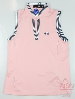 New W/ Logo Womens Ralph Lauren RLX Sleeveless Golf Polo X-Small XS Pink MSRP $90