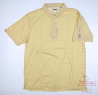 New W/ Logo Mens LinkSoul Golf Polo Large L Yellow MSRP $94
