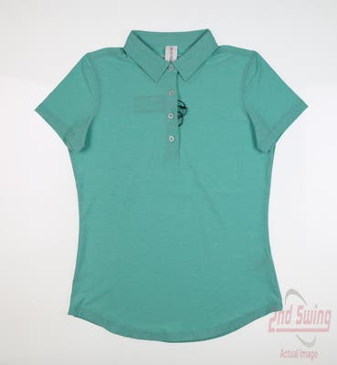 New Womens Straight Down Polo Small S Green MSRP $70