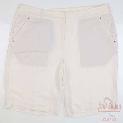 New Womens Greg Norman Golf Shorts 8 White MSRP $59