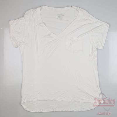 New Womens Straight Down Lotus T-Shirt Medium M White MSRP $45