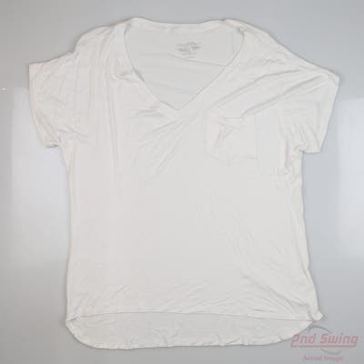New Womens Straight Down Lotus T-Shirt Medium M White MSRP $45