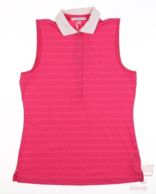 New Womens Fairway & Greene Ivy Sleeveless Polo Small S Pink MSRP $98