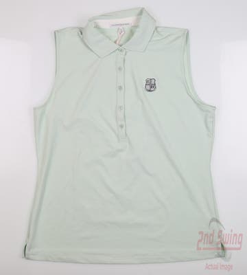 New W/ Logo Womens Fairway & Greene Golf Sleeveless Polo Large L Green MSRP $98