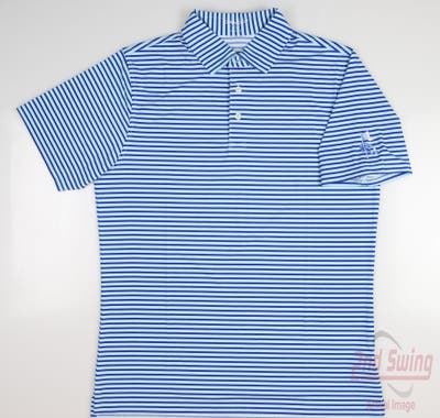 New W/ Logo Mens B. Draddy Captain Jack Polo X-Large XL Blue MSRP $90