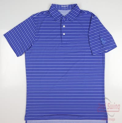 New W/ Logo Mens B. Draddy Captain Jack Polo Small S Blue MSRP $90