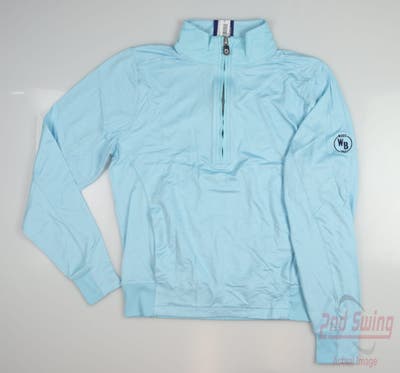 New W/ Logo Mens B. Draddy Blair 1/4 Zip Pullover Small S Blue MSRP $100