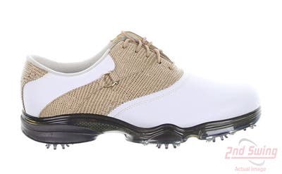 New W/O Box Womens Golf Shoe Footjoy Dryjoys Medium 9 White/Tan MSRP $160 99193