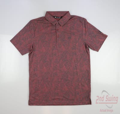New W/ Logo Mens Travis Mathew Moonrise Polo Small S Red MSRP $90