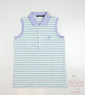 New W/ Logo Womens Ralph Lauren Golf Sleeveless Polo Small S Multi MSRP $95