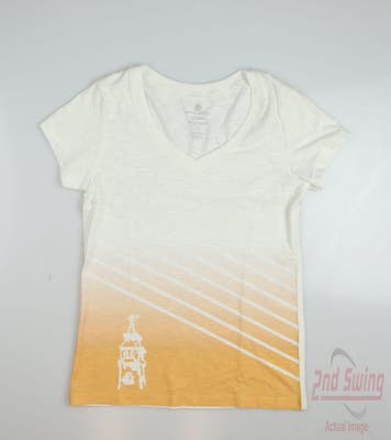 New W/ Logo Womens Level Wear Golf T-Shirt Small S Orange MSRP $23