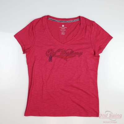 New W/ Logo Womens Level Wear Golf T-Shirt Large L Pink MSRP $23