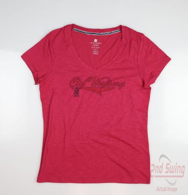 New W/ Logo Womens Level Wear Golf T-Shirt Large L Pink MSRP $23