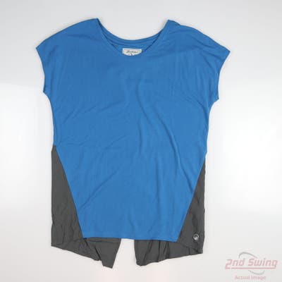 New W/ Logo Womens Level Wear Golf T-Shirt X-Small XS Blue MSRP $23