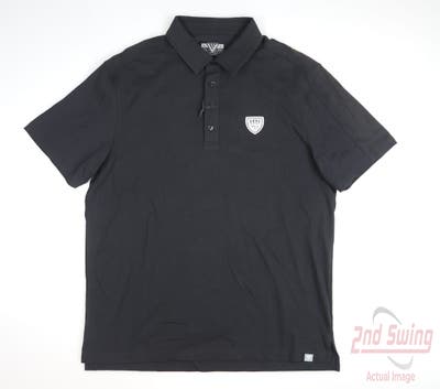 New W/ Logo Mens Level Wear Golf Polo Large L Black MSRP $60