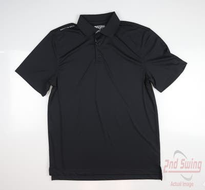 New W/ Logo Mens Level Wear Golf Polo Small S Black MSRP $60