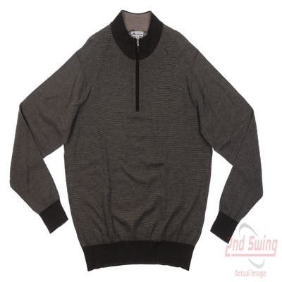New Mens Peter Millar 1/4 Zip Sweater X-Large XL Brown MSRP $200