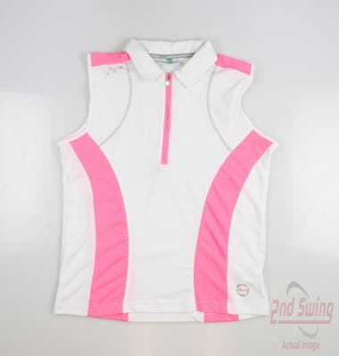 New Womens Daily Sports Golf Sleeveless Polo X-Large XL Pink MSRP $88