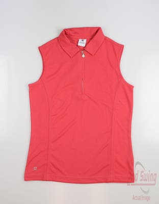 New Womens Daily Sports Golf Sleeveless Polo Medium M Pink MSRP $88