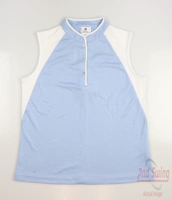 New Womens Daily Sports Golf Sleeveless Polo Small S Blue MSRP $88