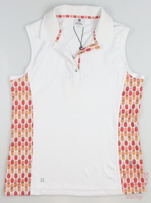 New Womens Daily Sports Golf Sleeveless Polo Small S Multi MSRP $88
