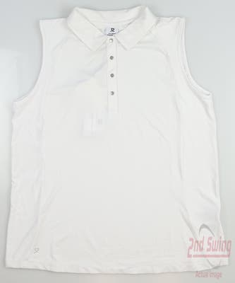 New Womens Daily Sports Golf Sleeveless Polo Large L White MSRP $88