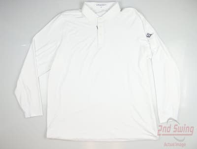 New W/ Logo Mens B. Draddy Long Sleeve Polo XX-Large XXL White MSRP $100