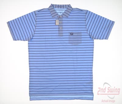 New W/ Logo Mens B. Draddy Polo Small S Blue MSRP $100