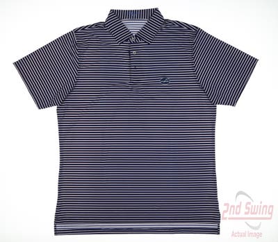 New W/ Logo Mens B. Draddy Polo Large L Navy Blue MSRP $100