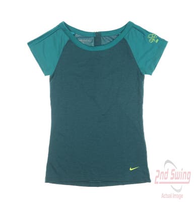 New W/ Logo Womens Nike Golf Polo X-Small XS Green MSRP $58