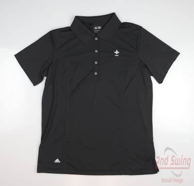 New W/ Logo Womens Adidas Golf Polo X-Large XL Black MSRP $50