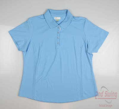 New W/ Logo Womens Greg Norman Golf Polo Small S Blue MSRP $45