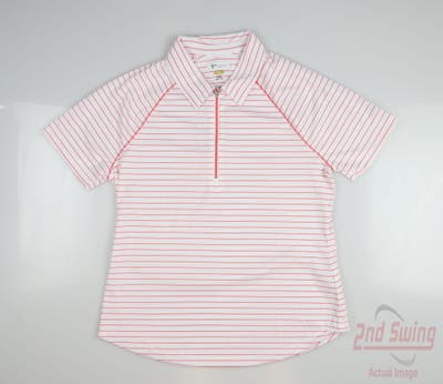 New W/ Logo Womens Greg Norman Golf Polo Medium M Pink MSRP $59