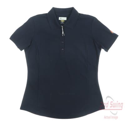 New W/ Logo Womens Greg Norman Golf Polo Small S Navy Blue MSRP $45