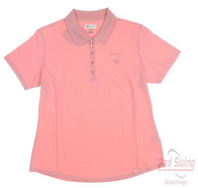 New W/ Logo Womens Greg Norman Golf Polo Large L Pink MSRP $45