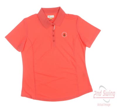 New W/ Logo Womens Greg Norman Golf Polo Medium M Pink MSRP $45