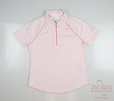 New W/ Logo Womens Greg Norman Golf Polo Small S Red MSRP $59