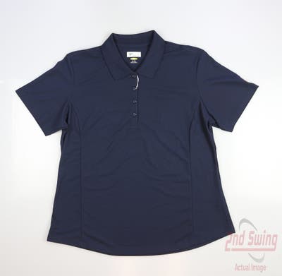 New W/ Logo Womens Greg Norman Golf Polo X-Large XL Navy Blue MSRP $45