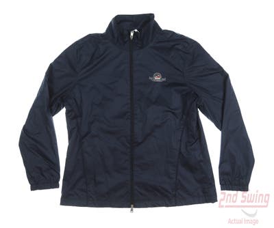 New W/ Logo Womens Greg Norman Golf Jacket Large L Navy Blue MSRP $65