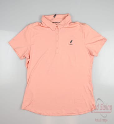 New W/ Logo Womens Under Armour Golf Polo Large L Orange MSRP $60