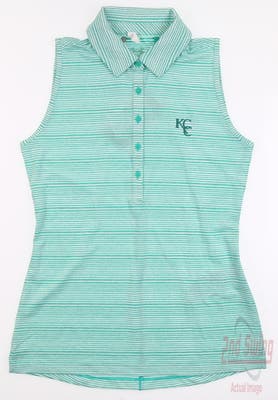 New W/ Logo Womens Under Armour Golf Sleeveless Polo Small S Green MSRP $50