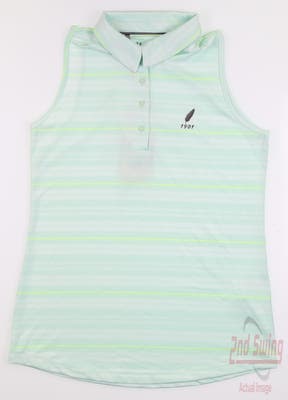 New W/ Logo Womens Under Armour Golf Sleeveless Polo Small S Green MSRP $50