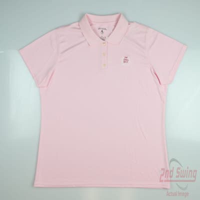 New W/ Logo Womens Antigua Golf Polo X-Large XL Pink MSRP $45