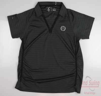 New W/ Logo Womens Antigua Golf Polo Large L Gray MSRP $45