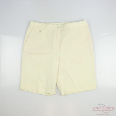 New Womens EP Pro Golf Shorts 12 Cream MSRP $80