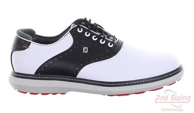 New Mens Golf Shoe Footjoy Traditions Saddle Medium 11.5 White/Black MSRP $140 57924
