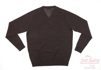 New W/ Logo Mens Peter Millar Sweater Large L Brown MSRP $130