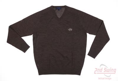 New W/ Logo Mens Peter Millar Sweater Medium M Brown MSRP $130
